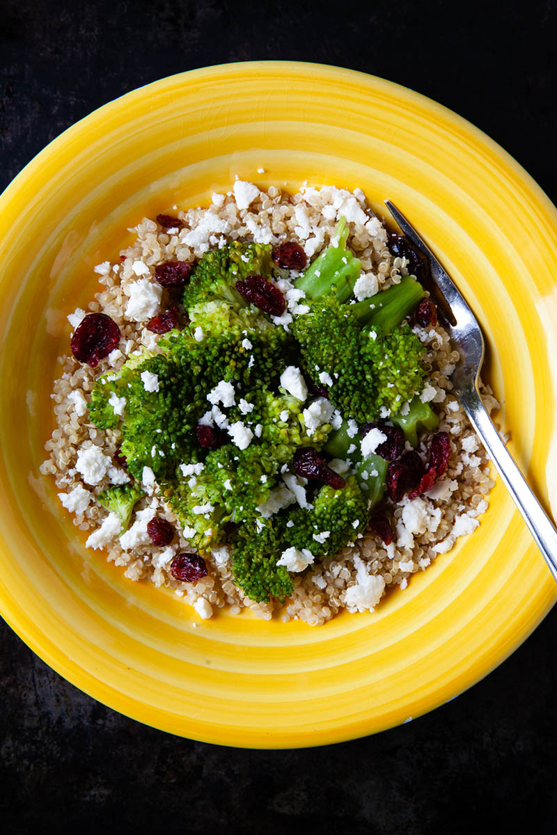 Single Serve Quinoa with Broccoli and Feta